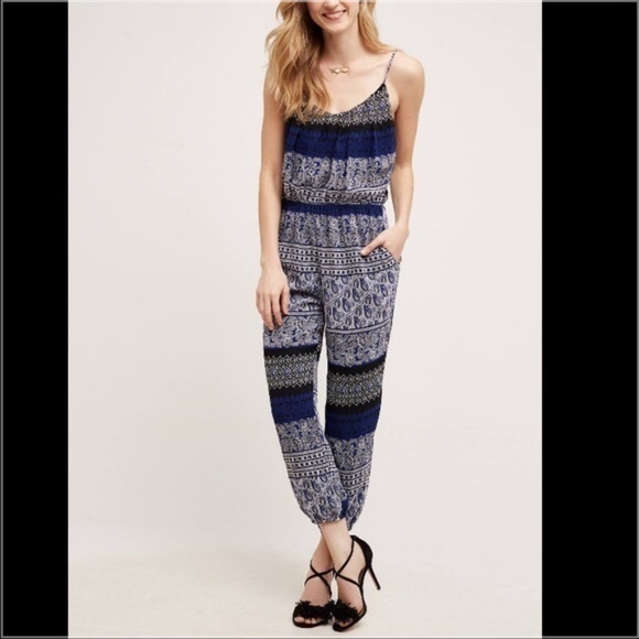 Anthropologie Pants - SALE  Caged Back Jogger Pattern Jumpsuit One Pc